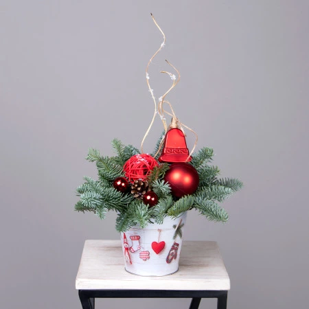 "Новогодняя в кашпо со снеговиком" 