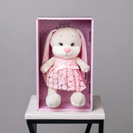 Игрушка Зайка Лин В Кружевном Розовом Платье, 20 см, в Коробке