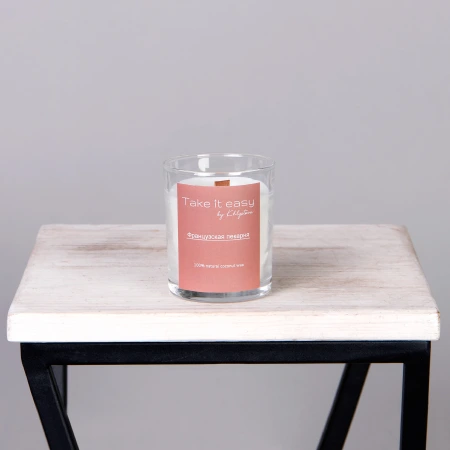 Свеча TIE в стакане с деревянной крышкой Французская пекарня 190 мл.