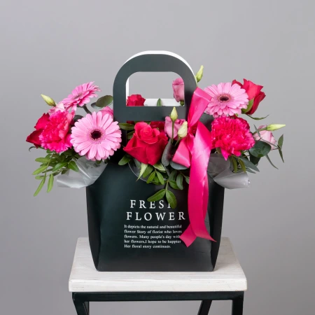 "Сумочка с розовой герберой" 