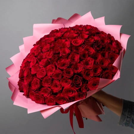 101 красная роза, Кения, 40 см 