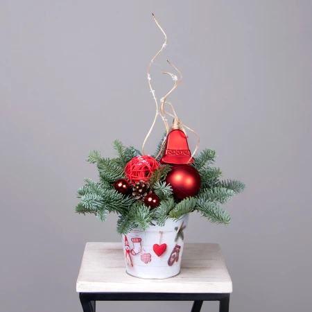 "Новогодняя в кашпо со снеговиком" 