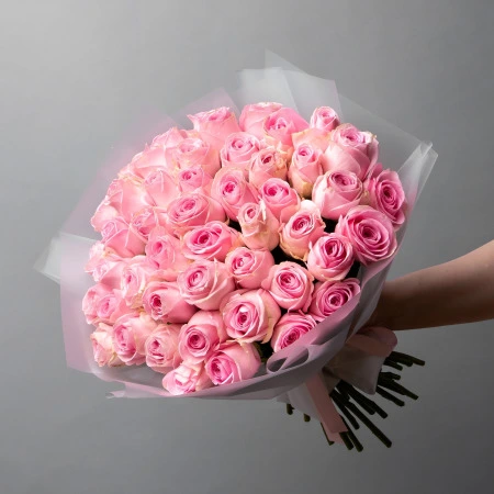 51 розовая роза, Кения, 40 см 
