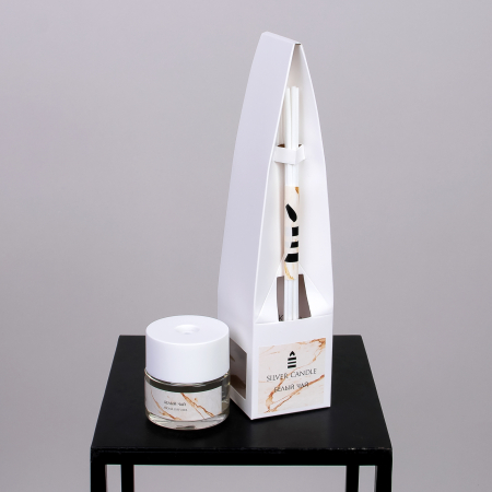 Ароматический диффузор SvCdle для дома 50 мл 7 палочек, Белый, Белый чай