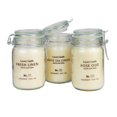 Свеча АЗ ароматическая в банке (стекло), H11,5x9x6,5см, в асс., прозрачный