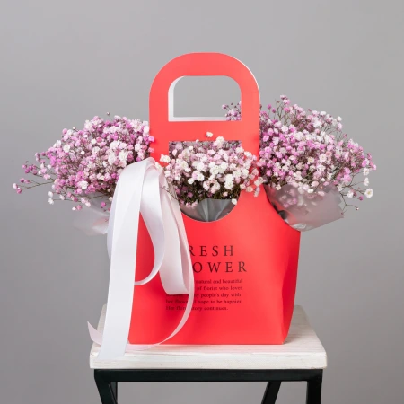 "Сумочка из розовой гипсофилы" 