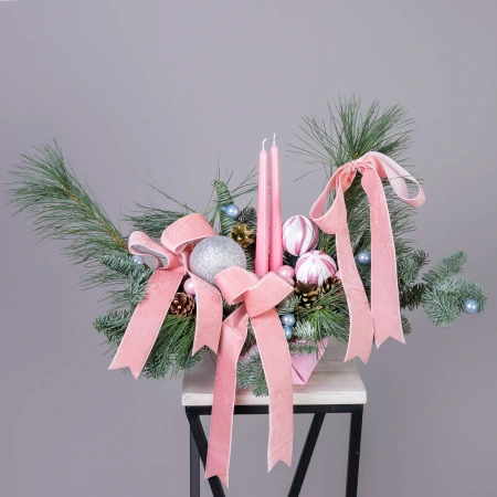 Композиция "Новогодняя в подарочной коробке" 