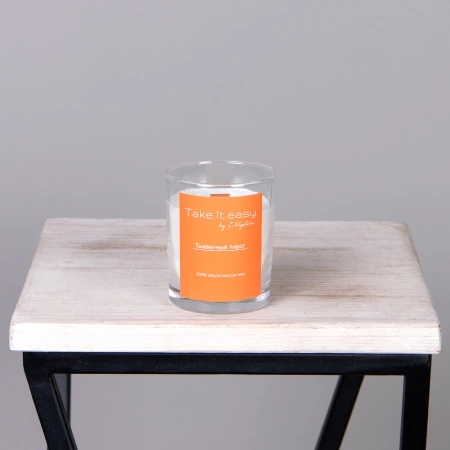 Свеча TIE в стакане с деревянной крышкой Тыквенный пирог 190 мл.
