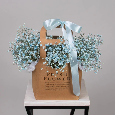 Сумочка из голубой гипсофилы S 