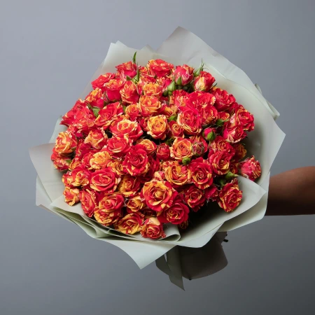 Букет Роза кустовая "Фаер Флеш" 