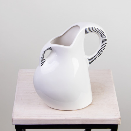 Ваза ГК Кувшин с ручками Геометрия (бел/черн) 33F034-2B