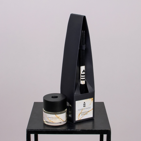 Ароматический диффузор SvCdle для дома 50 мл 7 палочек, Черный, Лимонная Вербена