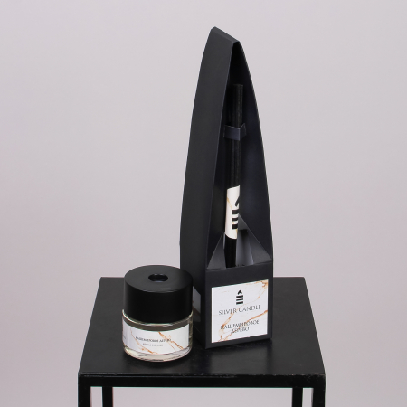 Ароматический диффузор SvCdle для дома 50 мл 7 палочек, Черный, Кашемировое Дерево