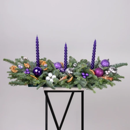 Новогодняя со свечой Фиолетовая L 