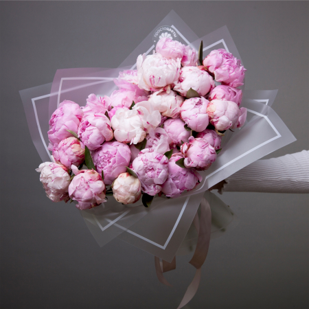 Букет пионов "Сара Бернар Розовый" 
