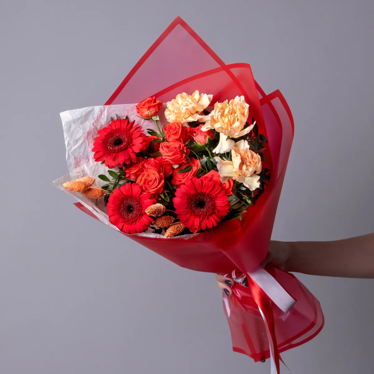 Флористический букет "Красный сад"_1