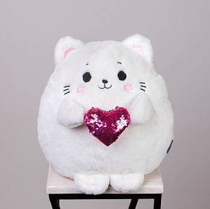 Игрушка Котик с Сердцем, 35 см
