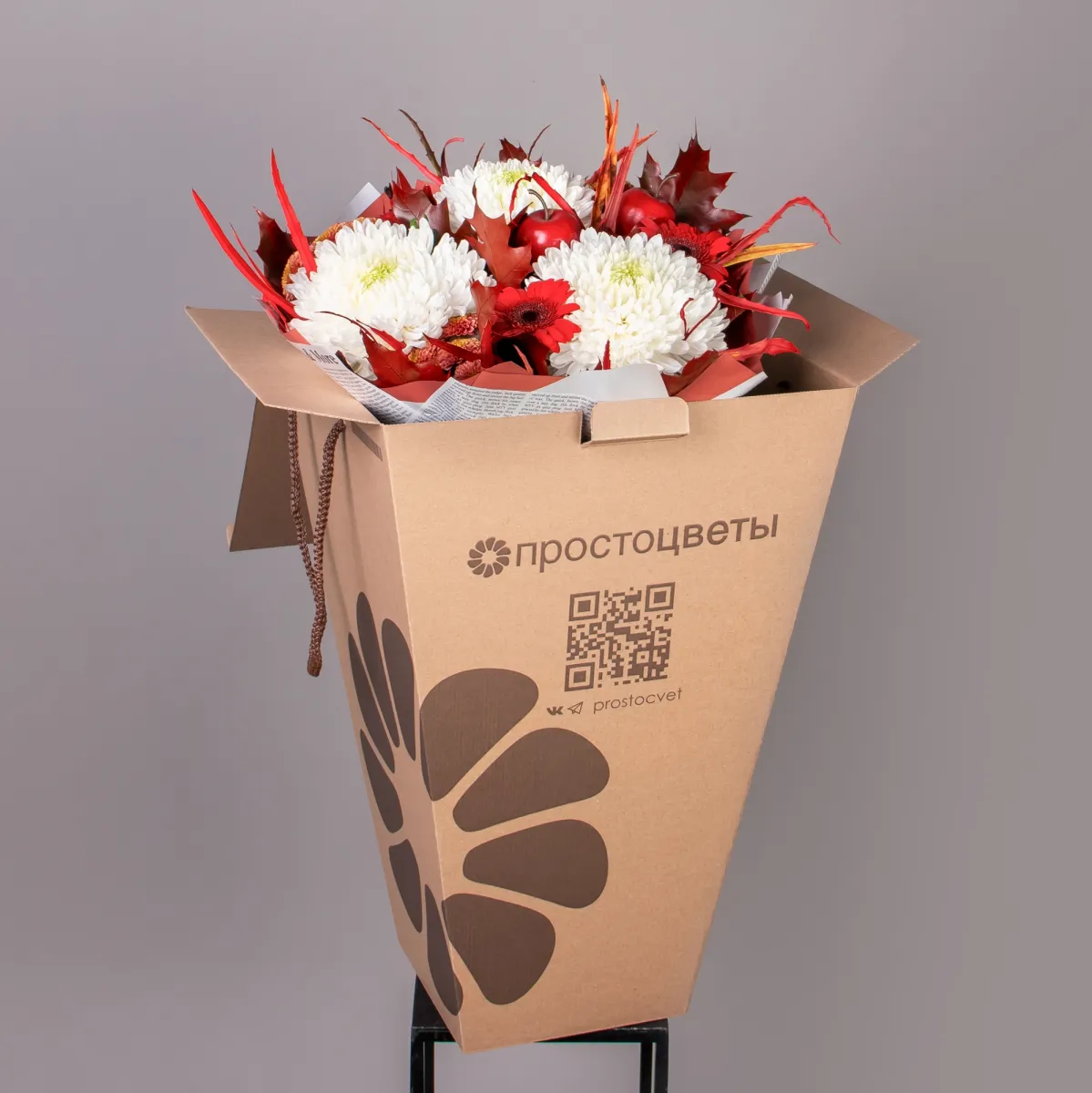 Флористический букет "Алый листопад"_6