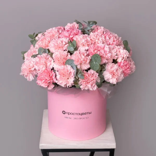 Композиция "Шляпная коробка Розовые Диантусы" XL_1