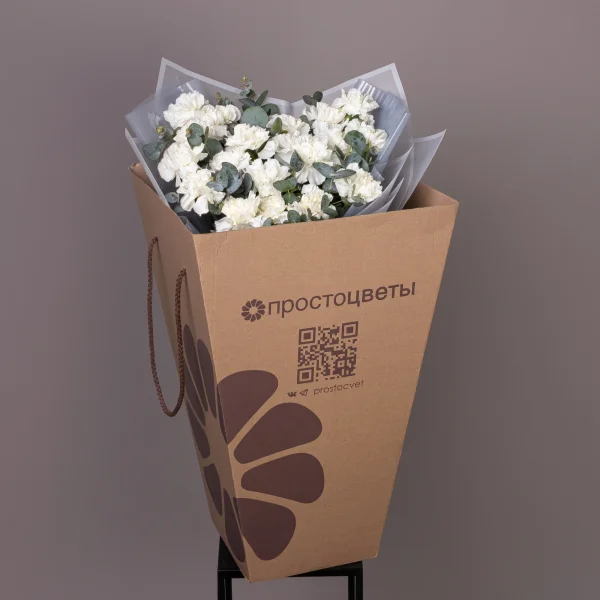 Флористический букет "Белые Диантусы"_5