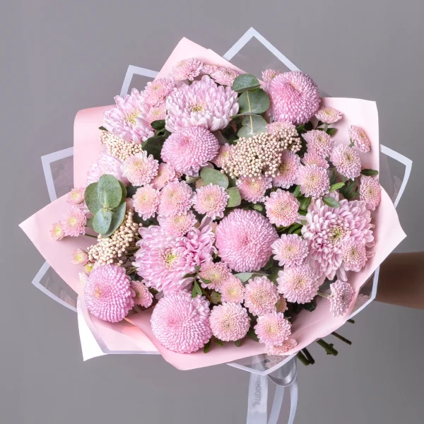 Флористический букет "Розовая дымка"_1