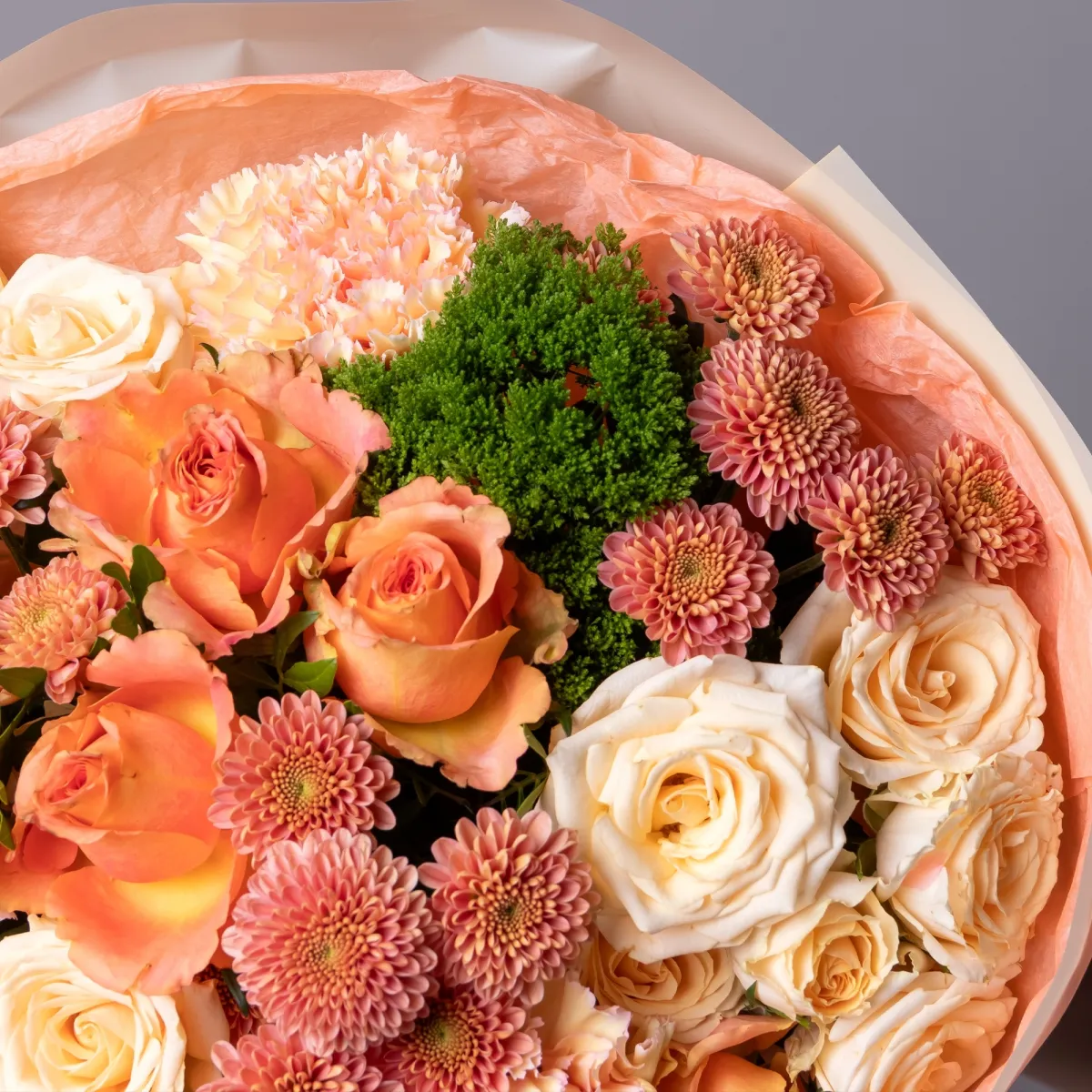 Флористический букет "Персиковый сад М"_4