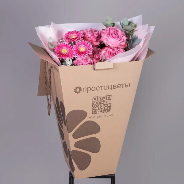 Флористический букет "Розовый бархат"_7