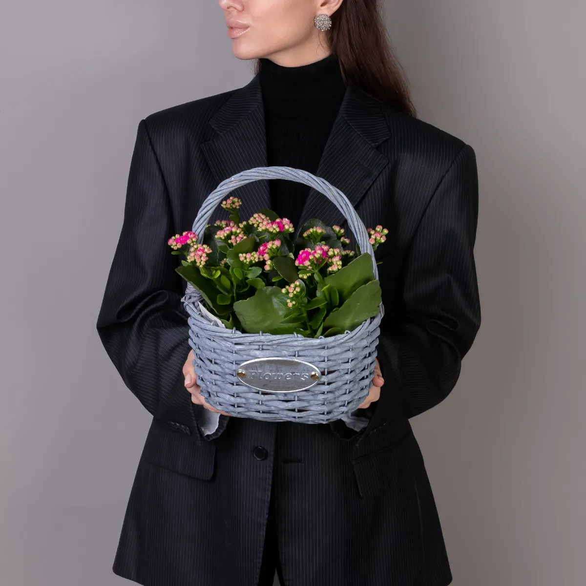 Каланхое Малиновое в Серой корзине_2