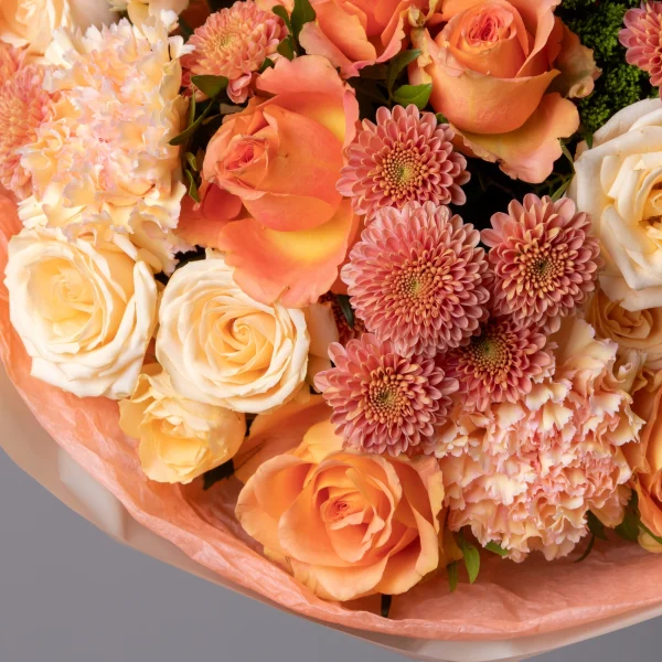 Флористический букет "Персиковый сад М"_5