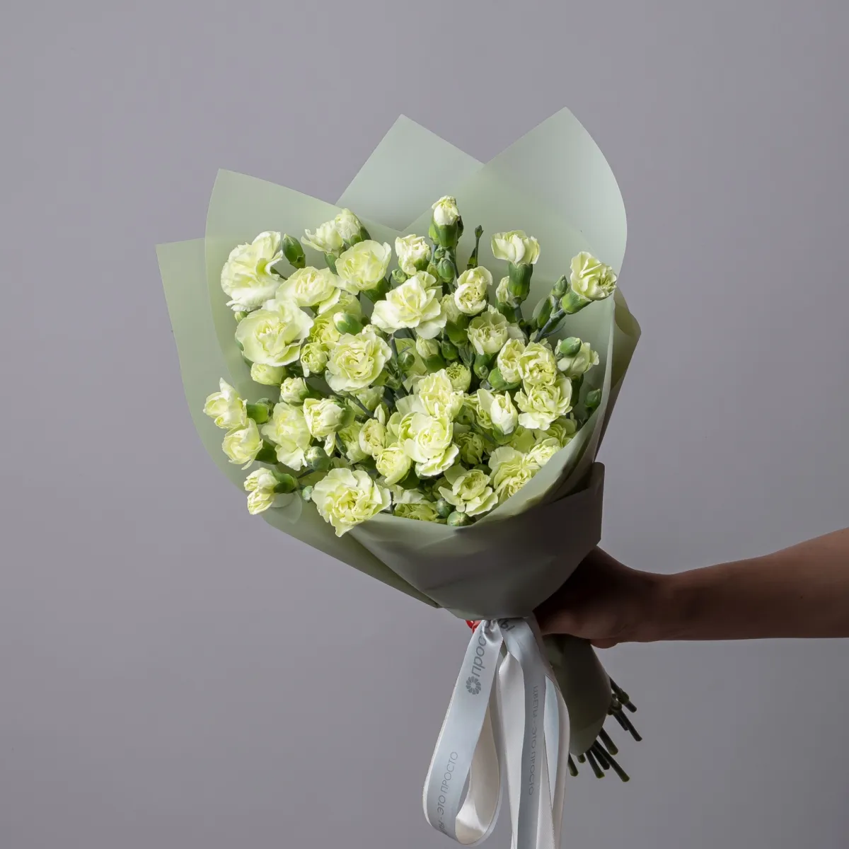 Букет Гвоздика кустовая "Грин"_1