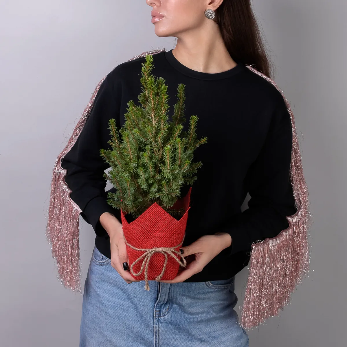 Ель Коника в джуте (цвет микс) _2