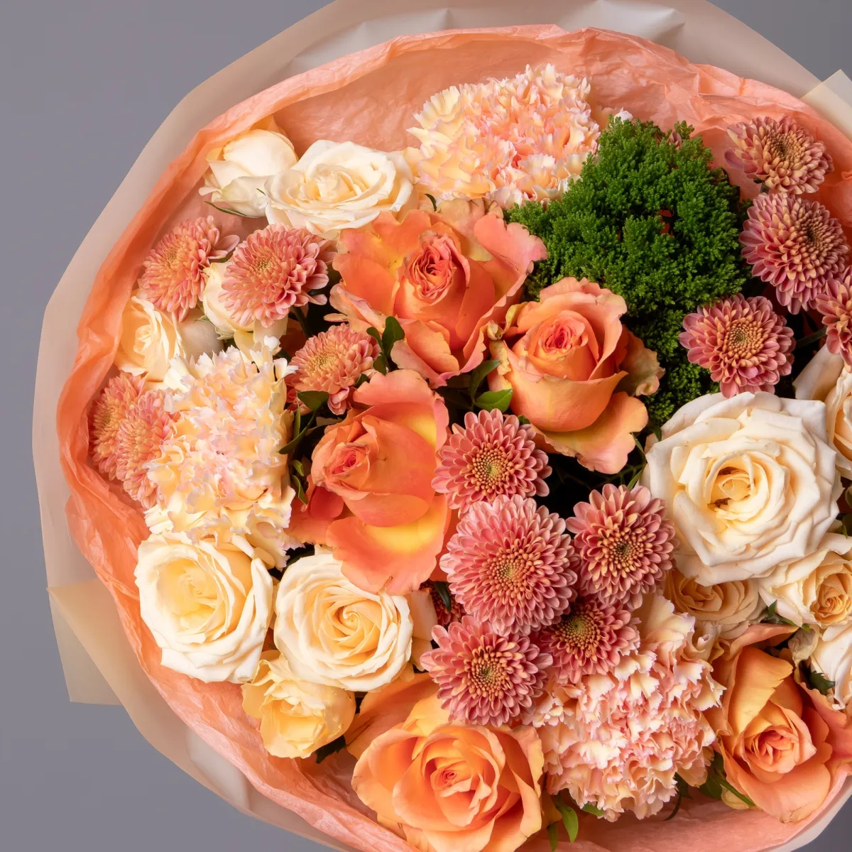 Флористический букет "Персиковый сад М"_3