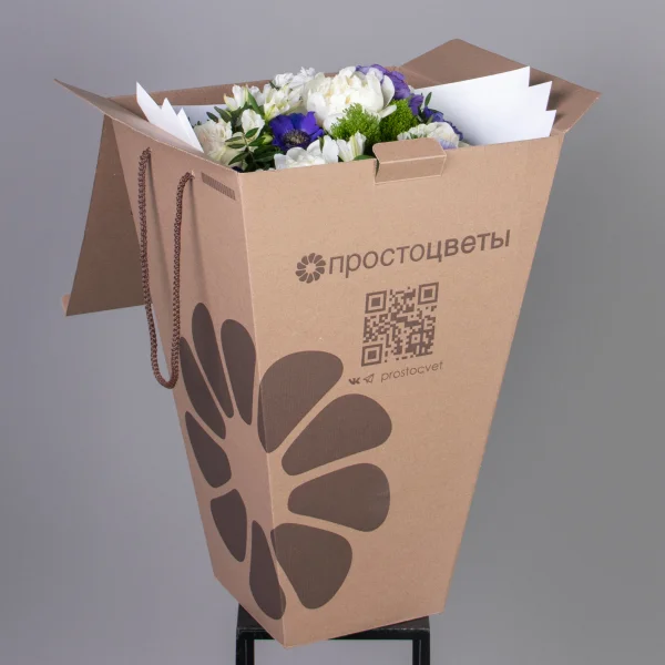 Флористический букет "Контрастная нежность"_5