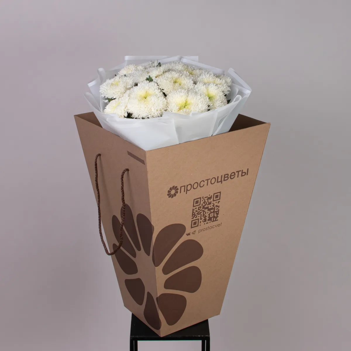 Букет Хризантема одноголовая "Этруско Вайт"_5