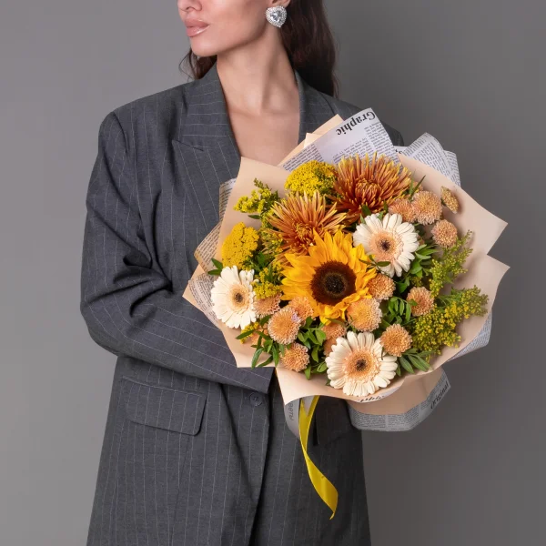 Флористический букет "Осеннее сияние М"_2