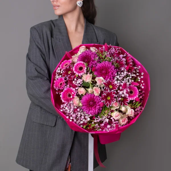 Флористический букет "Малиновая ночь L"_2