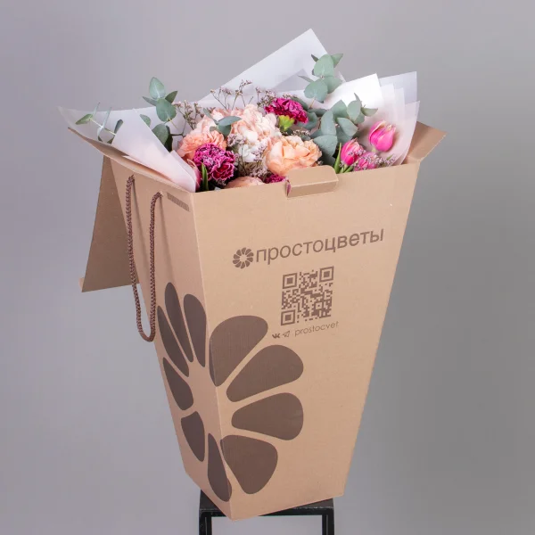 Флористический букет "Винный персик"_6