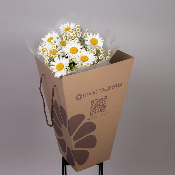 Флористический букет "Дуобукет из ромашек"_5