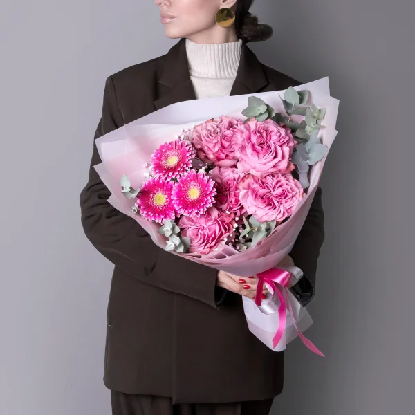 Флористический букет "Розовый бархат"_2