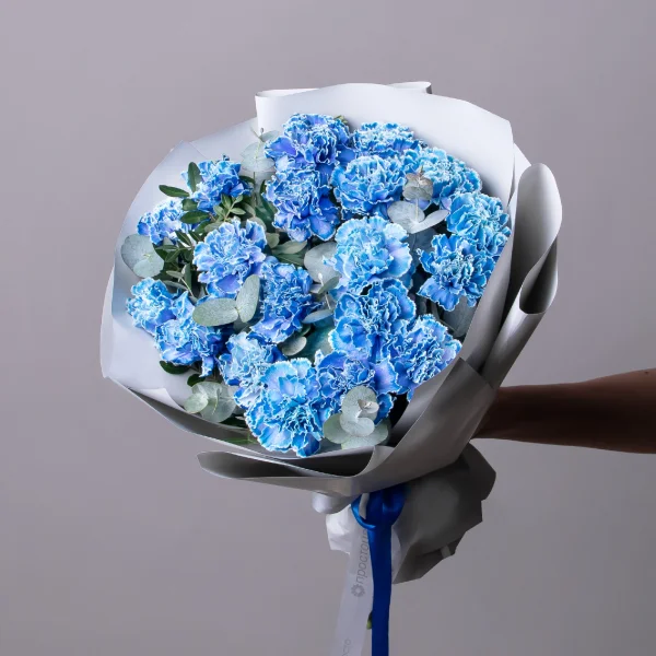 Флористический букет "Голубые Диантусы"_1