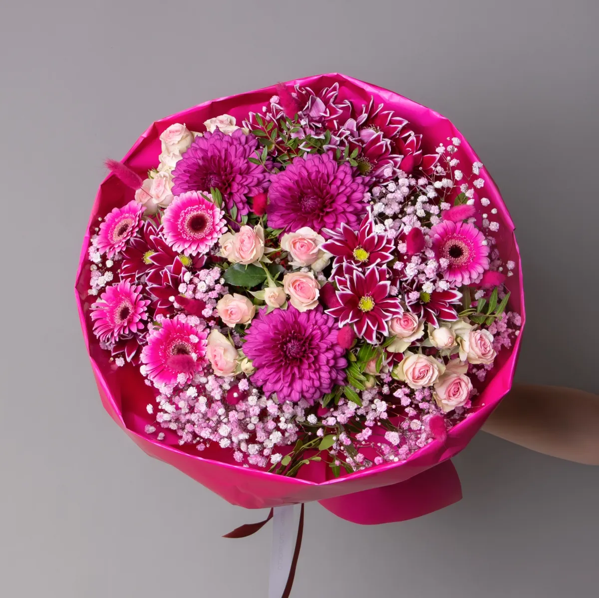 Флористический букет "Малиновая ночь L"_1