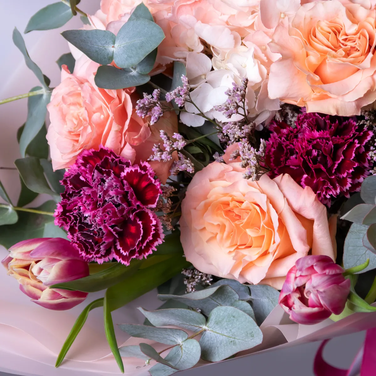 Флористический букет "Винный персик"_3