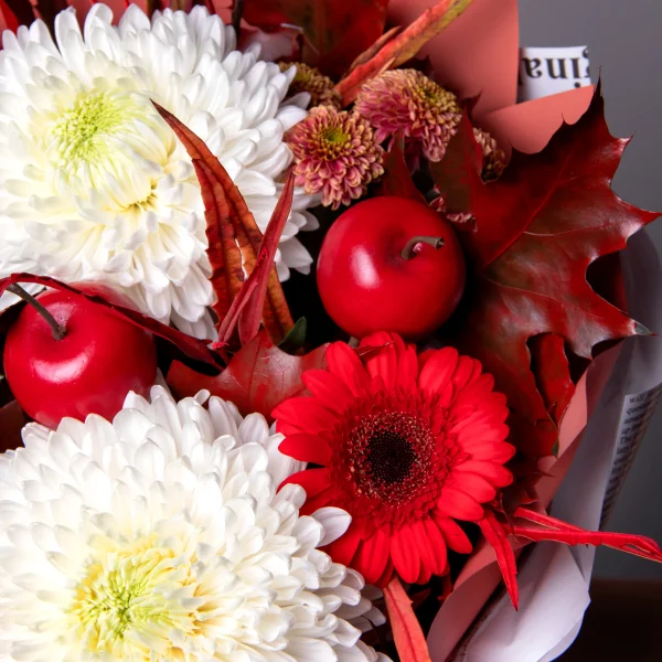 Флористический букет "Алый листопад"_5