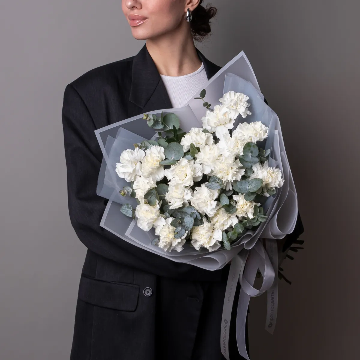 Флористический букет "Белые Диантусы"_2