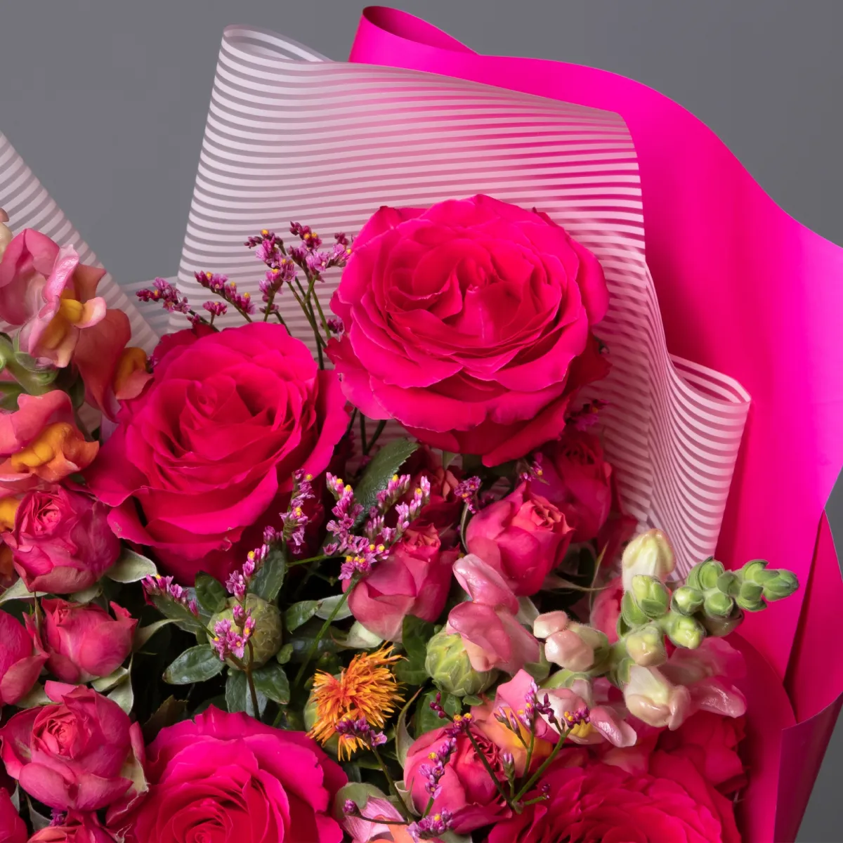 Флористический букет "Малиновый восторг"_5