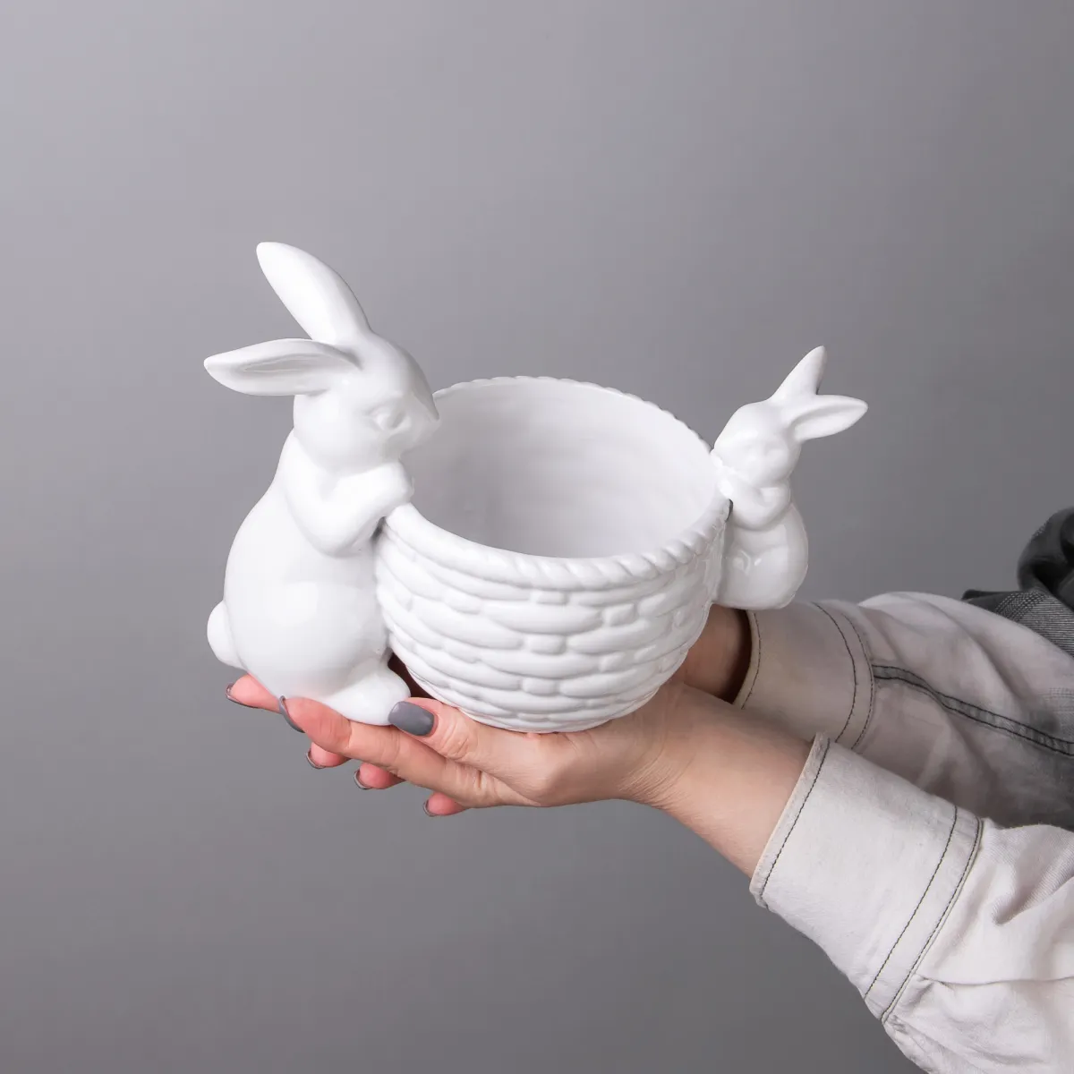 Фигурка ГК Корзинка с кроликами 850-016 23*13*15см._2