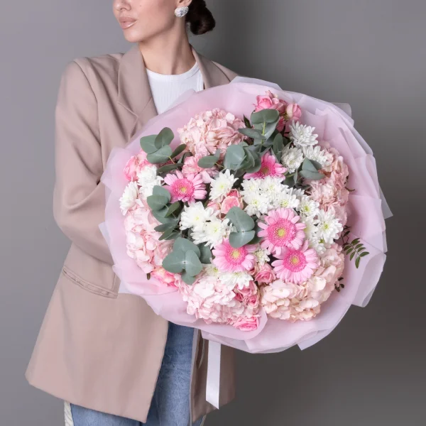 Флористический букет "Розовый шелк"_2