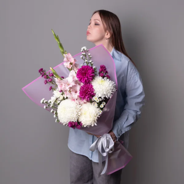 Флористический букет "Сердце на ладони"_1