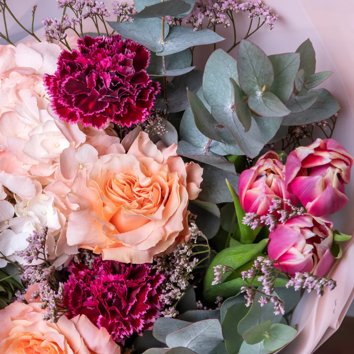 Флористический букет "Винный персик"_5