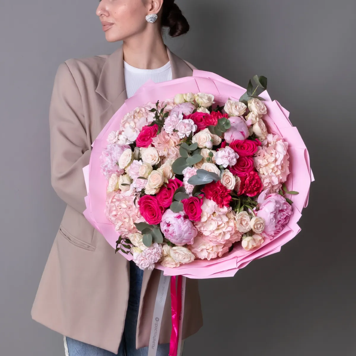 Флористический букет "Малиновый зефир"_2